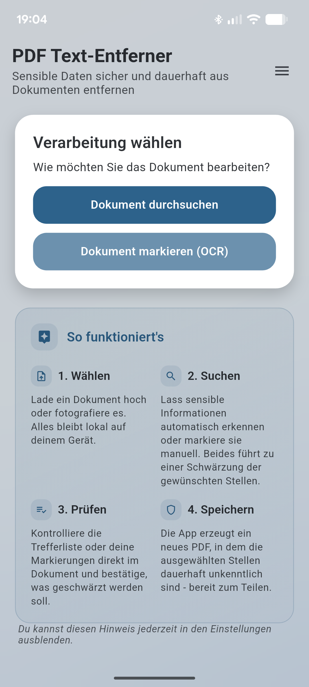 PDF Text-Entferner Workflow